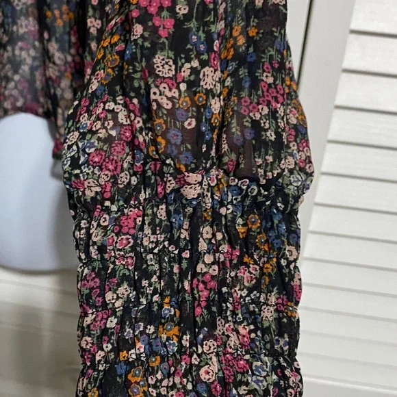 Zara Black Floral Blouse - Picture 7 of 13